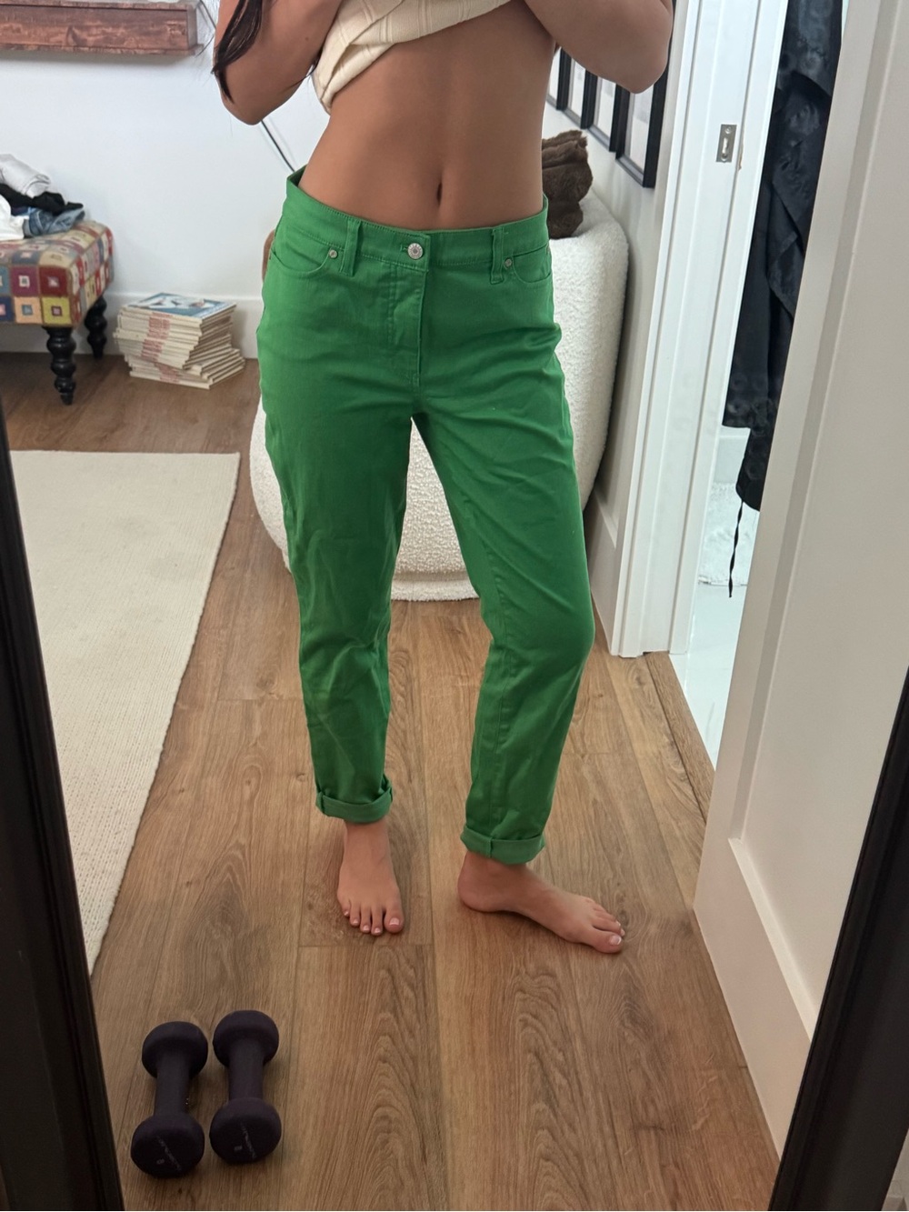Talbots Bright Green Boyfriend Jeans